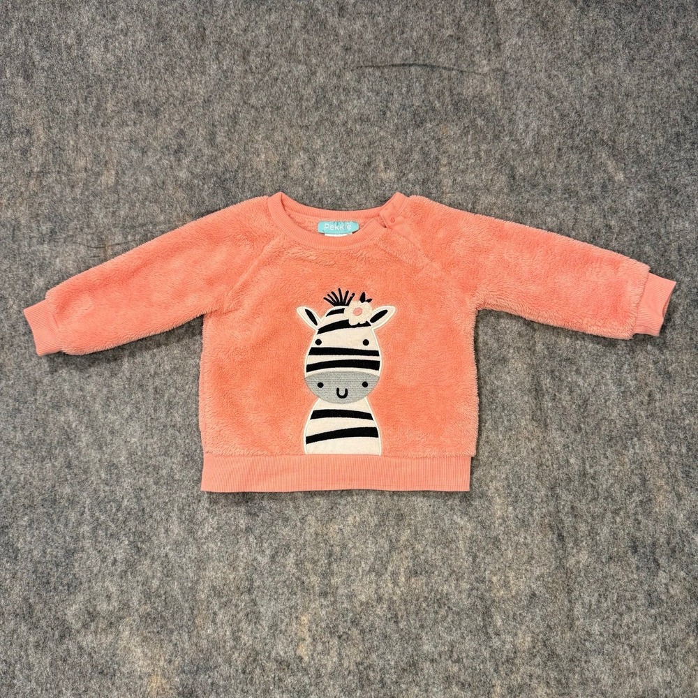 Pekkle 12 month Pink Zebra Warm‎ Long Sleeve Shirt